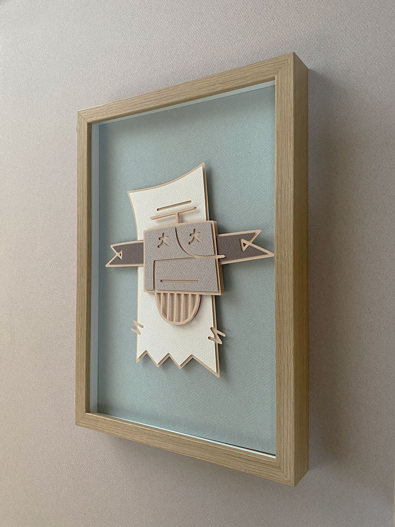 Illustration en papier CANSON, création originale de l'atelier "Chez Matou". Disponible en formats 21x30 cm et 30x40 cm. Cadre fourni (en fibres de bois). Crochets non-inclus. Oeuvre signée et numérotée.